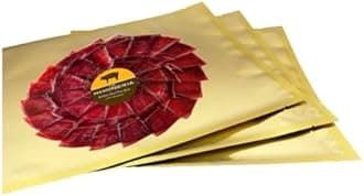 Iberico Acorn-Fed Ham - Sliced Jamon Pata Negra, 3 oz | Premium Spanish Dry-Cured Ham, Gourmet Charcuterie, 100% Bellota, Rich Flavor, Imported Iberian Delicacy (One Pack, 1, Count)