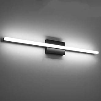 Combuh LED Bathroom Vanity Light Bar 36 Inch 20W Black IP44 Over Mirror Lighting Fixture Wall Sconce Indoor Modern Cool White 6000K