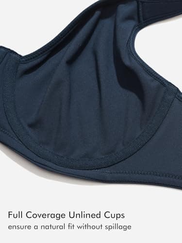 DELIMIRA Women's Inbarely Plus Full Coverage Bra Plus Size Underwire Unlined Seamless Bras