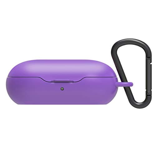 Keyanswer PC Case for Galaxy Buds Wireless 2019, Hard Protective Ring Case with Carabiner, Full Body Protection, Egg Case (Purple)