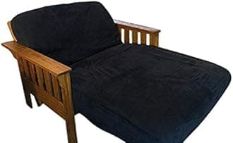 OctoRoseTwin Size 39x75x8inch 3 Side Zipper Classic Soft Micro Suede Futon Cover/Slipcover/Sofa Day Bed Mattress Cover/Machine Washable Couch Protector (Cover ONLY) (Black Color)