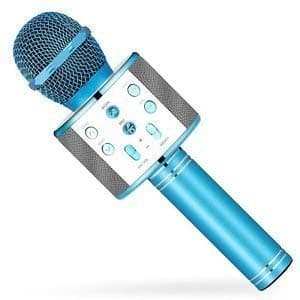 Elevea WS-858 Wireless Bluetooth Handheld Microphone Stand Karaoke Mike with Speaker Audio Recording for Cellphone