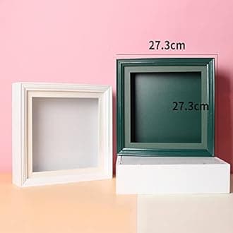 Mold Your Memories Baby Casting Frame for 2 Hand and 2 Feet. wooden frame for baby hand and feet casting, Display frame box for baby casting (Casting kit not included) (WHITE)