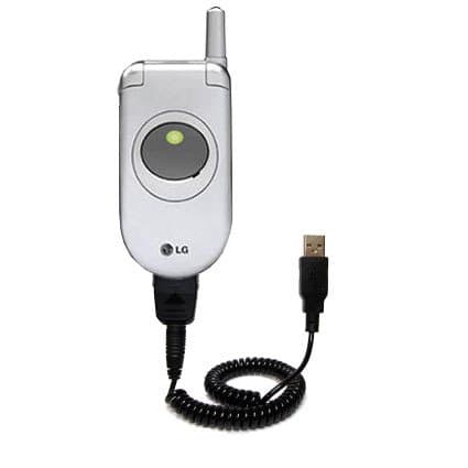 GomadicUSB Charging Data Coiled Cable for The LG C1300i 1300 Will Charge and Data sync with one Unique TipExchange Enabled Cable