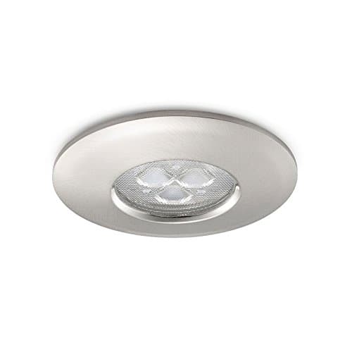JCC FGLED3 LED Fire Rated Downlight,Fixed Position,Dimmable,Warm White LED,Brushed Nickel Finish