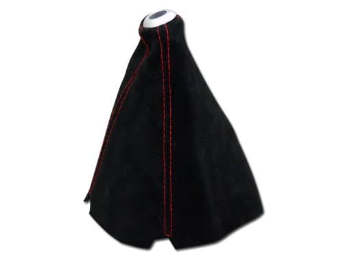 Black Simulated Suede & Red Stitch Shiftier Shift Boot Gear Cover Compatible with MT Manual/at Auto Transmission