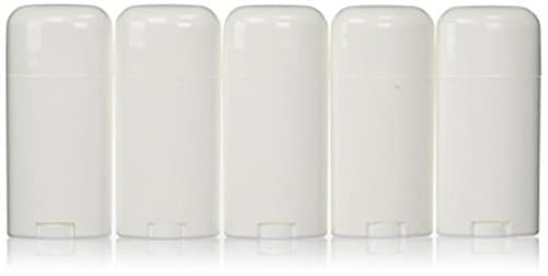 Deodorant Container Oval Empty 2.65oz/78ml - Twist-Up Refillable Plastic Tube for Deodorants, Pack of (5) by Yellow Brick Road