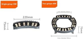 Tree Holding Light - Outdoor Landscape Lights, IP65 Outdoor Waterproof Tree Lighting Lights, AC220V RGB Landscape Garden Tree Lighting, Outdoor LED Surrounding Colored Hoop Tree Spotlight(Red,4PCS(48W