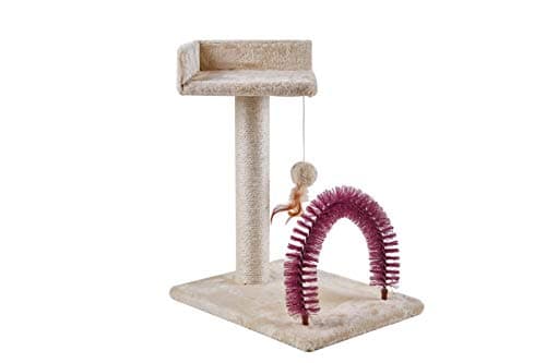 PEEKAB Cat Scratching Post, Funny Cat Tree, with Soft Plush Platform Top & Grooming Arch, for Kittens