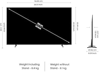 Samsung 108 cm (43 inches) D Series Brighter Crystal 4K Dynamic Ultra HD Smart LED TV UA43DUE80AKLXL (Titan Gray)