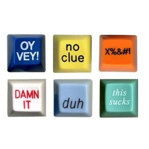 Novelty Computer Keys (6 Pack) - Duh Button, Oy Vey Button, This Sucks Button, No Clue Butt...