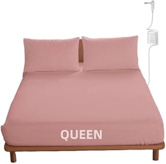 OKOHEY Grounding Fitted Sheets with 15ft Earthing Cord, Queen Size, 90% Organic Cotton + 10% Silver Fiber, Soft & Breathable Grounded Sheet for Better Sleep and Enhanced Wellness, Pink