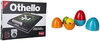 Funskool Games Combo – Othello Classic Strategy Board Game for Kids, Adults, Families, 2 Players, Ages 7+ & Giggles Plastic Eggs Nesting Toy, 12+ Months, Multi-Color, 4 Pcs