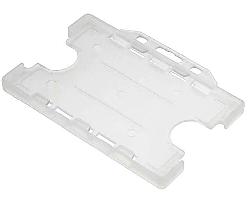 Customcard Ltd Double-Sided ID Card Holder - Secure, Clear Plastic for 2 Credit-Sized Cards (85mm x 54mm) - Durable, Lightweight for Work, School, Events - ID Card Holder for Lanyard (Clear,Pack of 1)