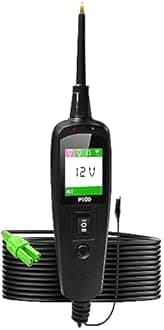 TopDiag P100 Automotive Circuit Tester 12V 24V Tester, Car Electrical Test Tool Kit AC DC Digital Voltage Tester, Auto Diagnostic Kit (P100 10M)