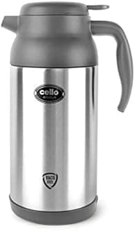 Cello Armour Stainless Steel Double Walled Carafe, Insulated, 2000ml, 1 Unit, Grey