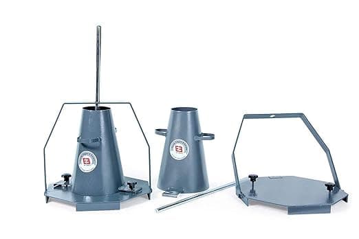 EIE Instruments Slump Cone Test Apparatus-Mild Steel Construction with Temping Rod for Cements and Concrete Testing Equipment, Workability (16mm Dia X 600mm), GERY