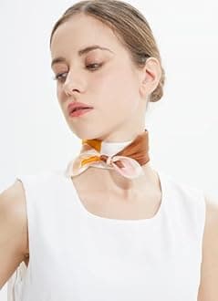 MEISEE Mulberry Silk Scarfs Women Small Square Scarf 21" x 21" Breathable Lightweight Neckerchief Headscarf