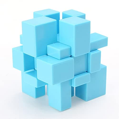 Mirror Cube 3x3 Speed Cube 3x3x3 Mirror Blocks Shaped Puzzle Sheng Shuo blue cube (Blue)