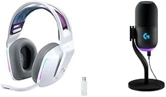 Logitech G733 Lightspeed Wireless Gaming Headset +Yeti GX Dynamic RGB Gaming Microphone with LIGHTSYNC, USB - White