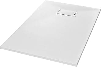vidaXL Shower Base Tray Home Indoor Plumbing Fixture Hardware Part Skid Resistant Bathroom Base Shower Receptor Tray SMC White 47.2"x27.6"
