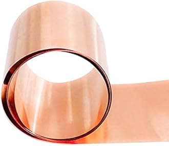 Tynulox Pure Copper Metal Foil Roll, 0.5mm Thickness x 100mm Width x 1M Length, 99.9% Copper Sheet Roll Copper Strip for Jewelry, Crafts, Repairs, Electrical