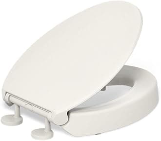 25875-96 Hyten Elevated Quiet-Close Toilet Seat, Biscuit, Elongated