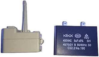 PBROS Compressor Relay Overload with Capacitor Suitable for Samsung Refrigerator (180 L to 350 L, Black)