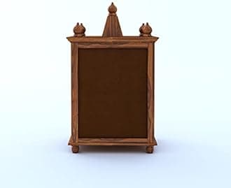 Ganpati Arts Solid Sheesham Wooden Temple with 1 Drawer and 2 Doors for Home and Offices - Natural Finish 1 Year Warranty