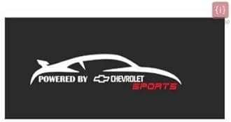ISEE 360®Powered by Chevrolet Sports Logo Sticker for car Bumper, Hood, Sides, Windows, Rearshield Vinyl Decals L x H 29.00 Cm x 9.00 Cm Pack of 2