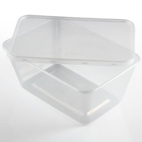 Thali Outlet - 250 x Rectangular 1000ml Microwave Clear Re-usable Food Containers Freezing Takeaway Hot Cold Foods