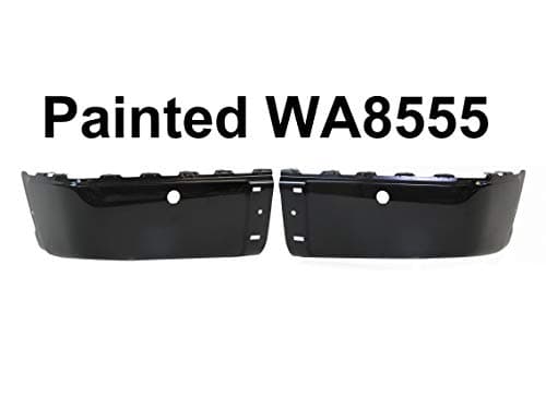 Painted True Black Rear Bumper Cap/End Set 2007-2013 Silverado With Sensor Hole GM1104148 GM1105148