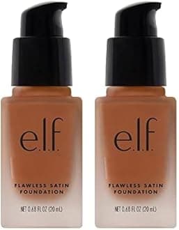e.l.f.Flawless Finish Foundation, Lightweight & Medium Coverage, Semi-Matte Finish, Coco, 0.68 Fl Oz (20mL) (Pack of 2)