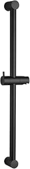Shower Slide Bar 24 in Segmental Slide Bar Adjustable Installation Distance 18-24 in with 360° Adjustable Handheld Shower Head Holder for Bathroom, Screw Wall Mounted, Matte Black