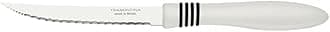 Tramontina Cor&Cor 2 Pieces Steak Knife Set with Stainless Steel Blade and White Polypropylene Handle