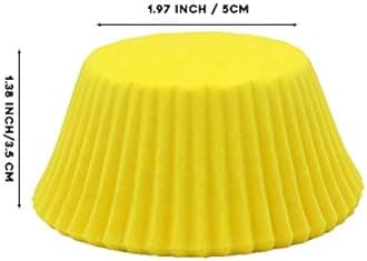 Mombake Premium Yellow Greaseproof Cupcake Liners Muffin Paper Baking Cups Standard Size, 100-Count