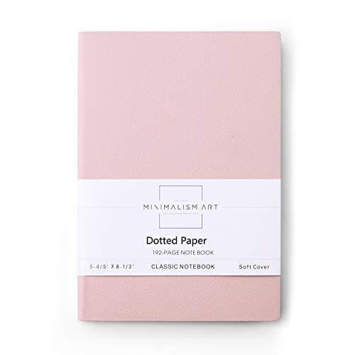 3-Pack, Minimalism Art | Soft Cover Notebook Journal, Size:5.8"X8.3", A5, Pink, Dotted Grid Page, 176 Pages, Fine PU Leather, Premium Thick Paper - 100gsm | Designed in San Francisco