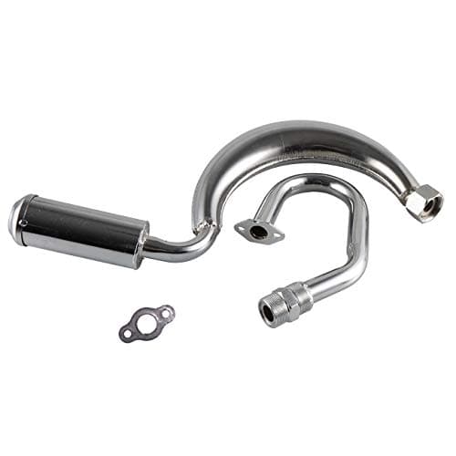 sthus 49cc 60cc 66cc 80cc High-Performance Racing Motorized Bicycle Gas Engine Motor Parts Muffler Expansion Chamber Exhaust Pipe - Chrome