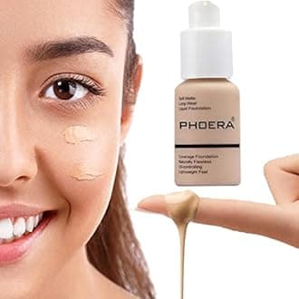 PHOERA Full Coverage Flawless Concealer Matte Oil Control Long Lasting Moisturizing Base Liquid Cover Cream Colour Changing Foundation for Women & Girls