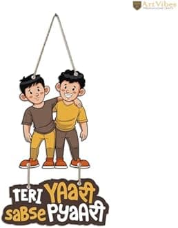 Artvibes Friendship Quotes Wood Wall Hanger with Quote for Home Decor | Office | Gift | Livingroom, Bedroom | Wooden Decorative Item | Modern Decoration | Designer Artworks Hangings (WH_5729N)