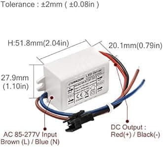 Chanzon LED Driver 450mA (Constant Current Output) 2V-10V (Input 100-240V AC-DC) (1-3) x2W Power Supply 450 mA Lighting Transformer Drivers for High Power COB Light Lamp Bulb (Plastic Case)