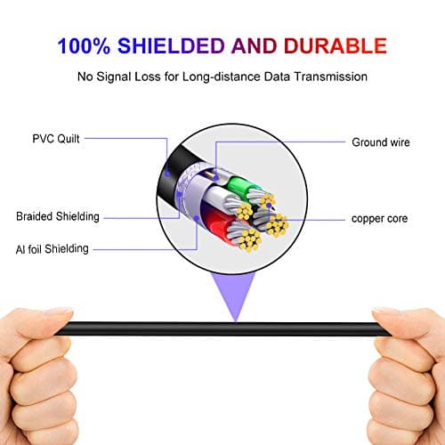 Printer Cable 6M, USB 2.0 A Male to Type B Male Printer Scanner Cable Cord Compatible with HP, Canon, Epson, Dell, Brother, Lexmark, Xerox, Samsung etc (6m/20ft)