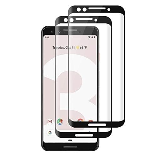 for Pixel 3 Screen Protector,Pixel 3 Tempered Glass Screen Protector,[2-Pack][Full Coverage][9H Hardness][Easy Bubble-Free Installation][Anti-Scratch] Compatible with Google Pixel 3 [Black]