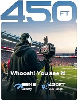 Hollyview Hollyland Mars 4K Wireless Video Transmission System, 5G Sdi Hdmi Transmitter And Receiver, 4Kp30/1080P60/59.94/29.97/23.98, 450Ft Los 66Ms Latency, Fhd&Hd Image, 4 App Monitoring(1Tx+1Rx)