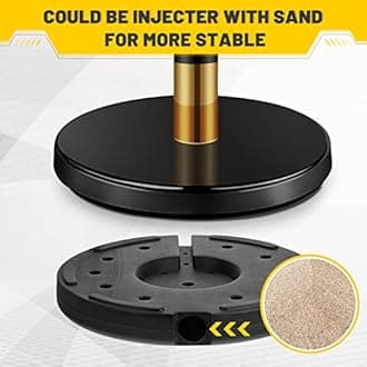 Ferraycle 6 Pcs 2025 Prom Stainless Steel Stanchion 5 ft Velvet Carpet Ropes and Pole Crowd Control Barriers Grand Opening Casino Movie Theme Party 360 Photo Booth Accessories (Black and Gold)