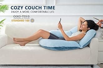 INSEN Reading Pillow, Back Pillow for Sitting in Bed for Reading, Nurse & Relax, Reading Pillow for Adults, Moms & Kids, Sit Up Pillow for Bed, Upgrade (Dot Velvet-Blue)