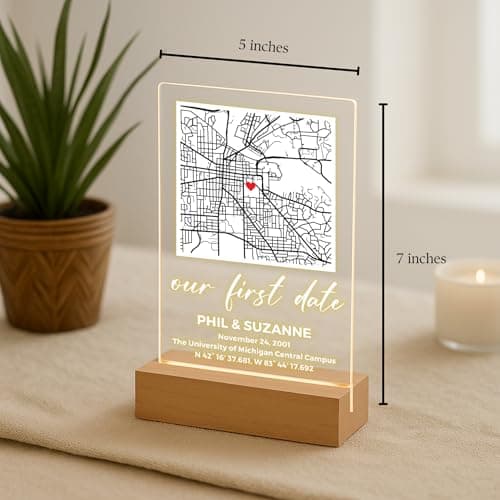 The Night We Met Map Plaque - Custom Map Sign - Romantic Gift for Girlfriend Long Distance Relationship Where We Met Personalized Location The Night We Met, Valentines Day