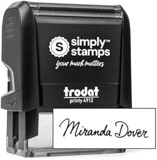 Custom Signature Stamp - Personalized Insignia - Self-Inking - Your Choice of 7 Ink Colors! (2, Medium)