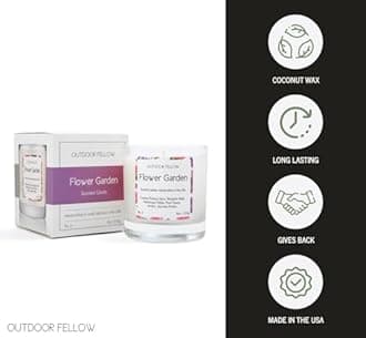 Outdoor Fellow Flower Garden Candle, 8oz, Lilac & Jasmine, 50-Hour Burn Time, Spring Scented Candle, Relaxing Fragrance, Elegant Gift for Any Occasion