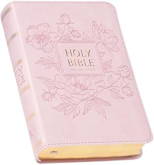 KJV Holy Bible, Compact Large Print Faux Leather Red Letter Edition - Ribbon Marker, King James Version, Pink